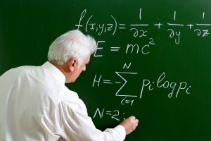 Professor at the blackboard